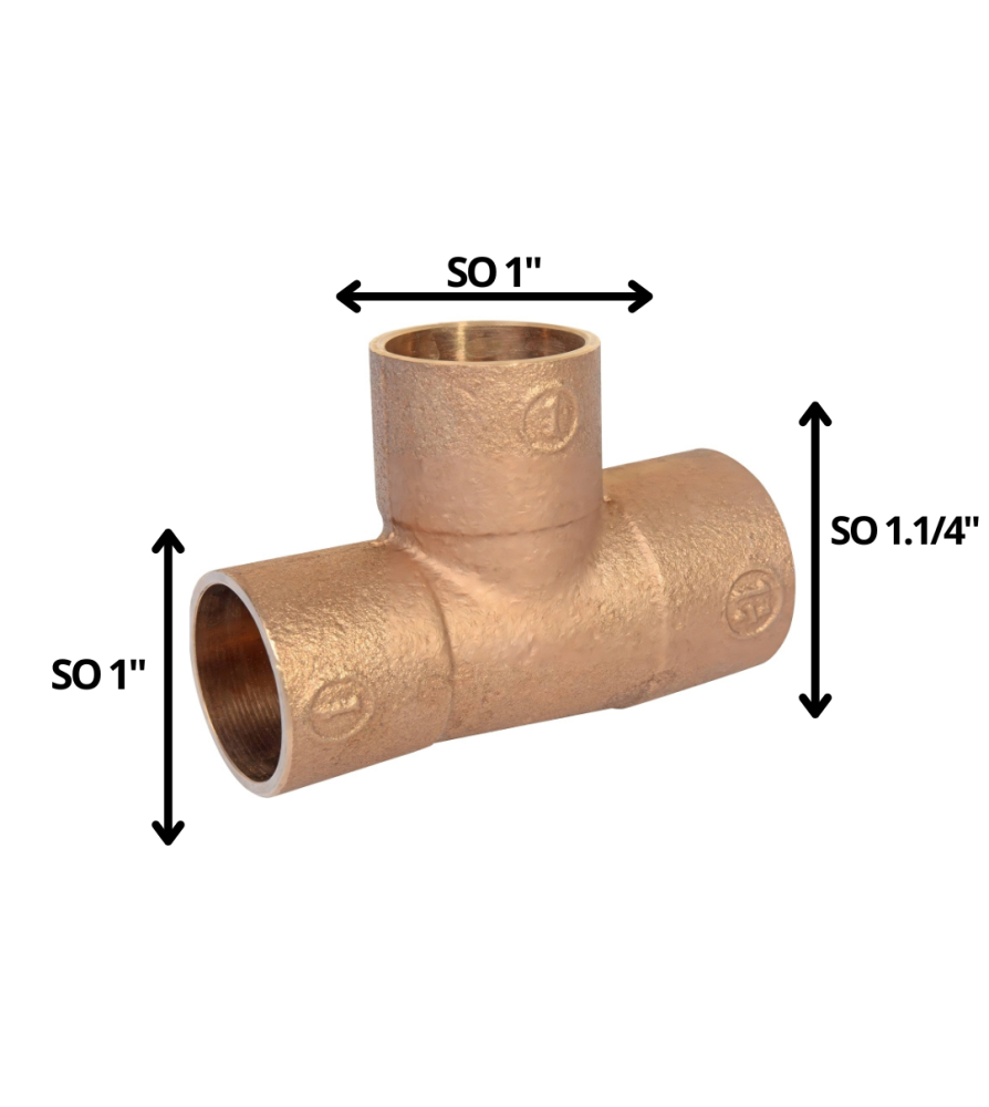 Tee Bronce So So So 1 1/4 X 1 X 1"