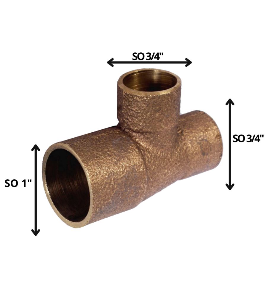 Tee Bronce So So So 1 X 3/4 X 3/4"