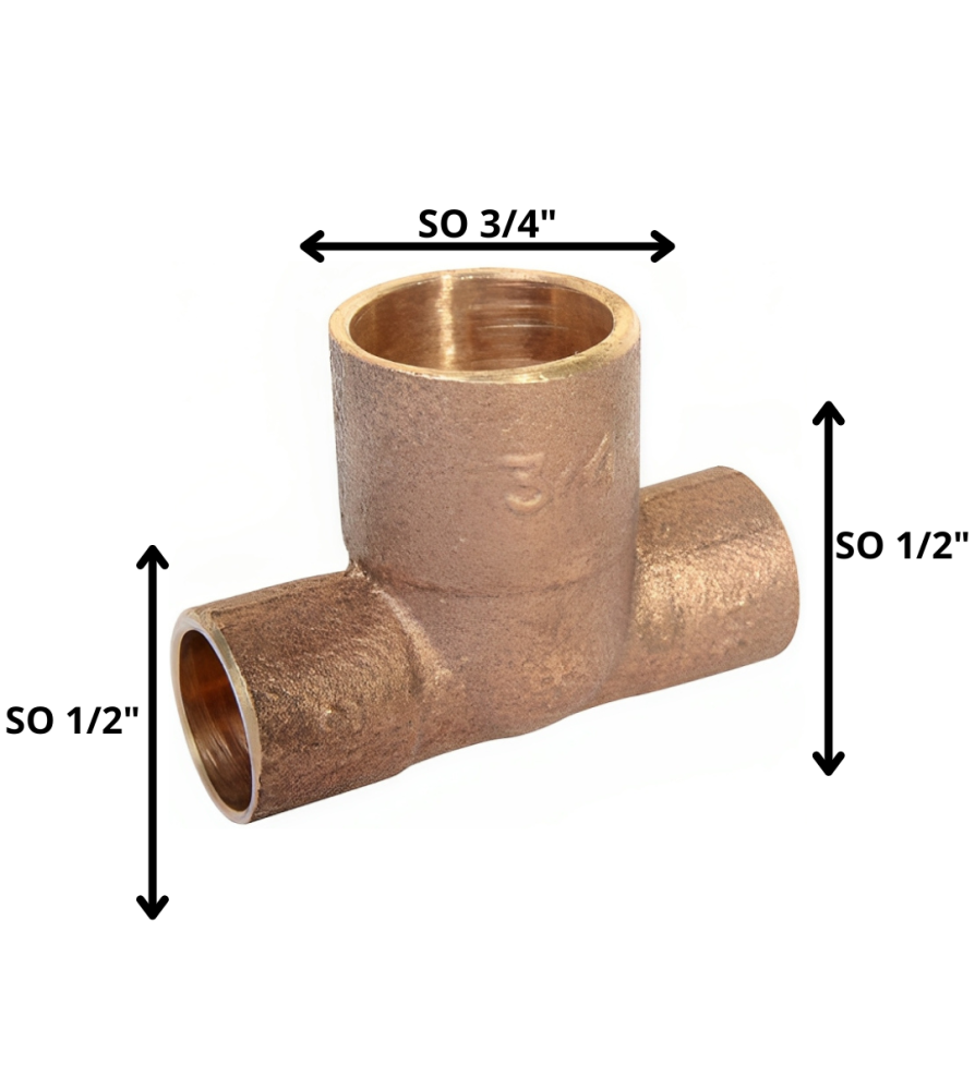 Tee Bronce So So So 1/2 X 1/2 X 3/4"