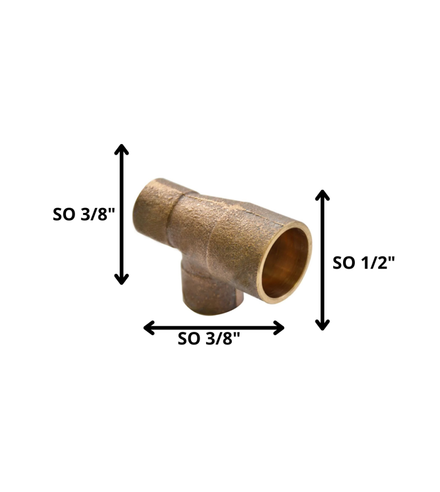 Tee Bronce So So So 1/2 X 3/8 X 3/8"