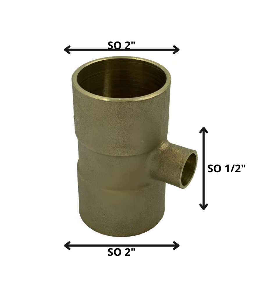 Tee Bronce So So So 2 X 2 X 1/2"