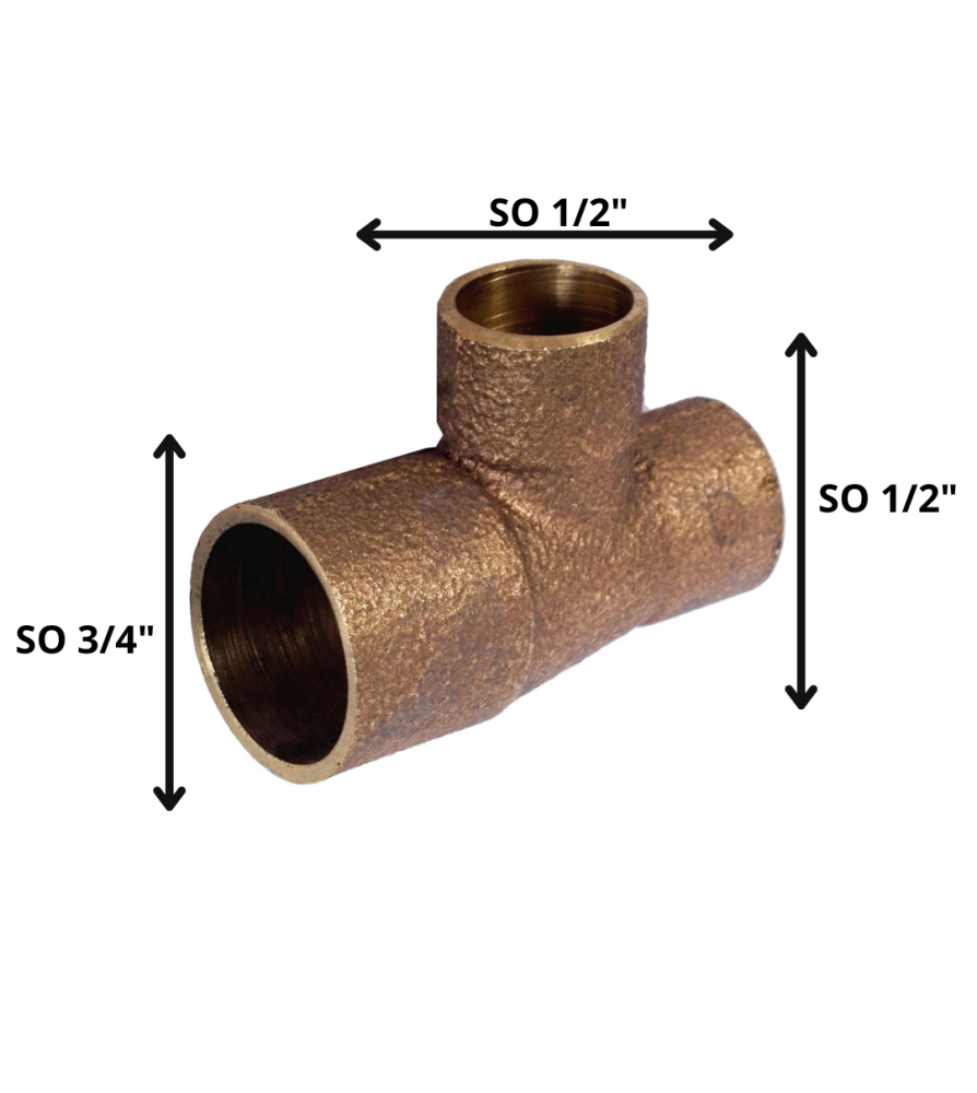 Tee Bronce So So So 3/4 X 1/2 X 1/2"