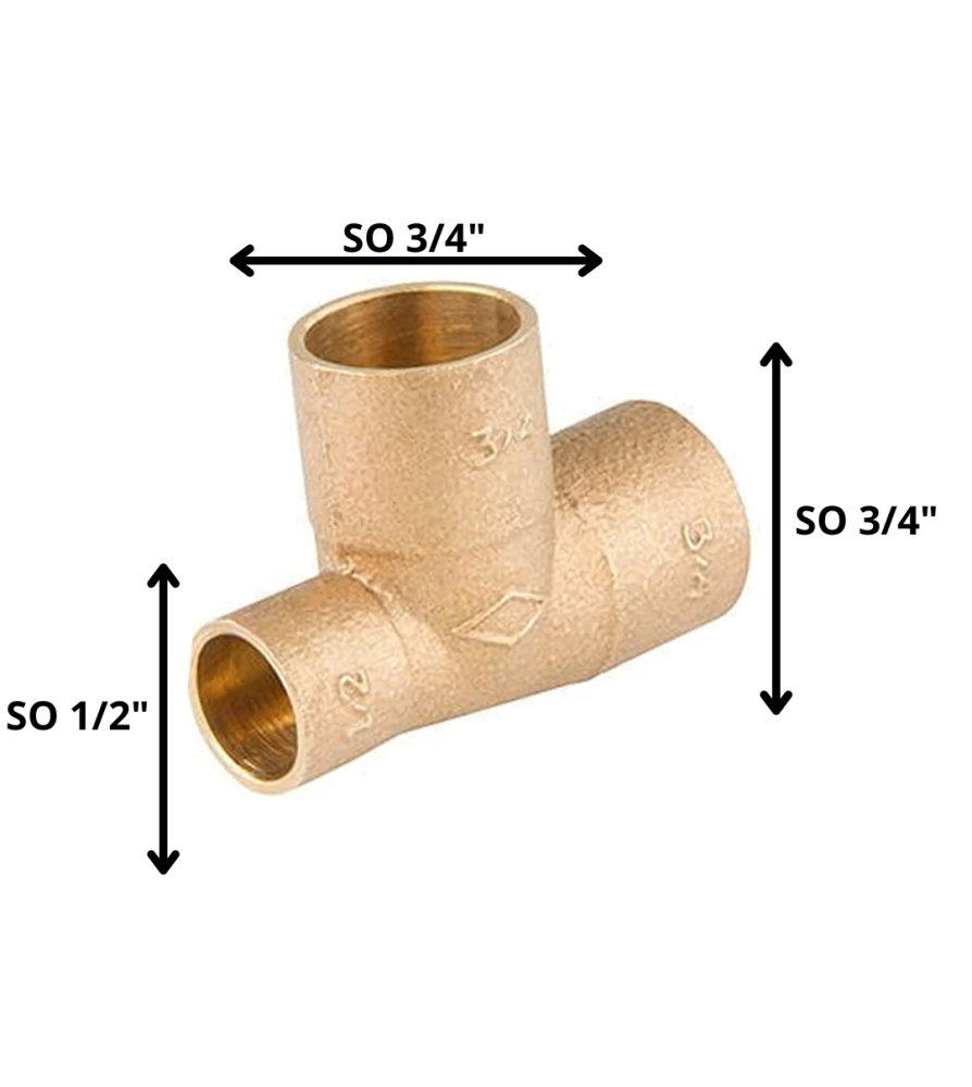 Tee Bronce So So So 3/4 X 1/2 X 3/4"