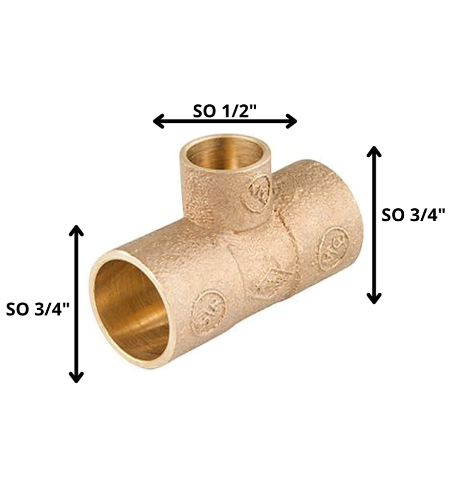 Tee Bronce So So So 3/4 X 3/4 X 1/2"