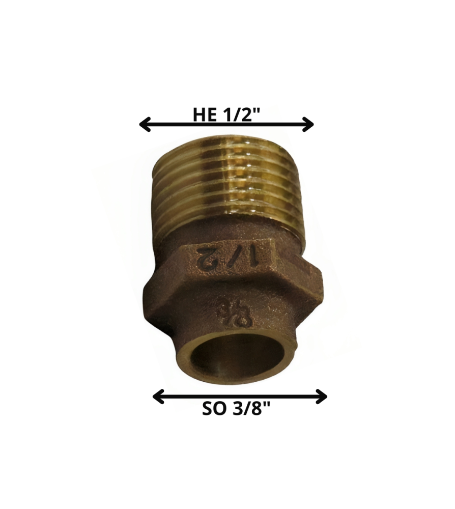 Terminal Bronce So He 3/8 X 1/2"