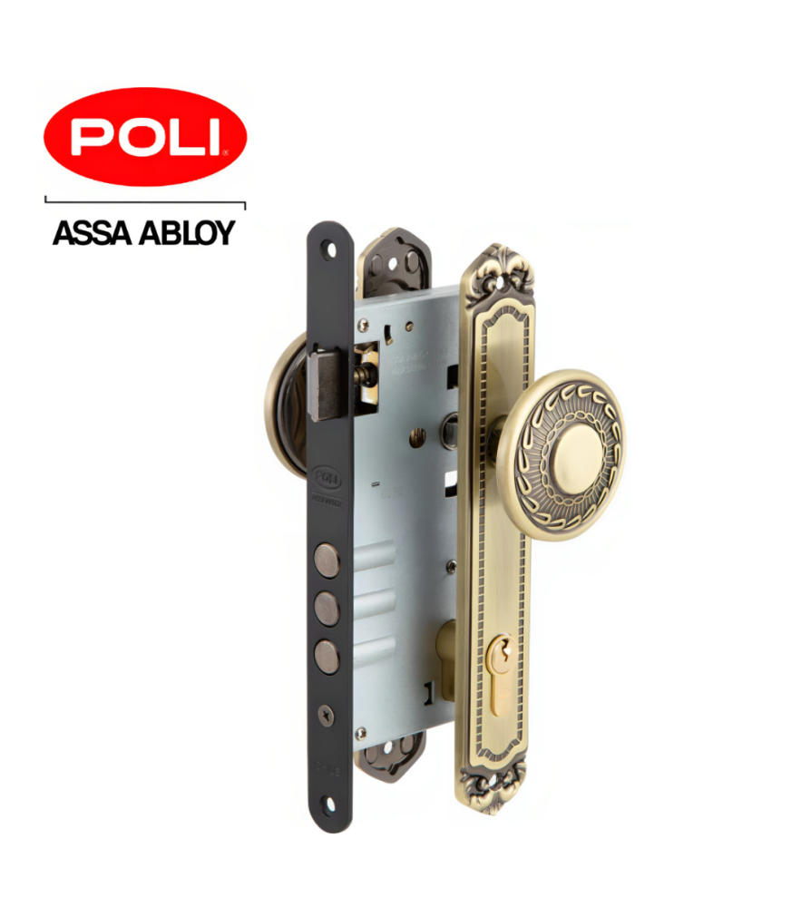 Cerradura Poli Barroca Br Envej Pomo Acceso Cod 10