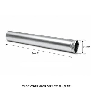 Tubo Ventilacion Galv 3 1/2" X 1,00 Mt - Socodima.cl