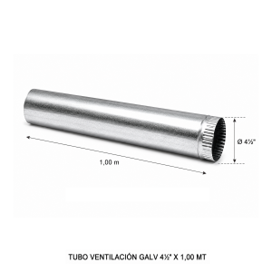 Tubo Ventilacion Galv 4 1/2" X 1,00 Mt - Socodima.cl