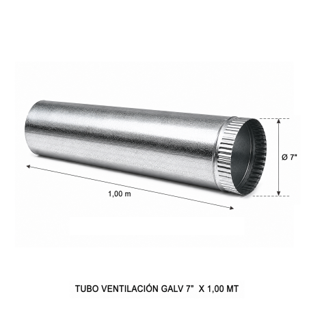 Tubo Ventilacion Galv 7" X 1,00 Mt - Socodima.cl