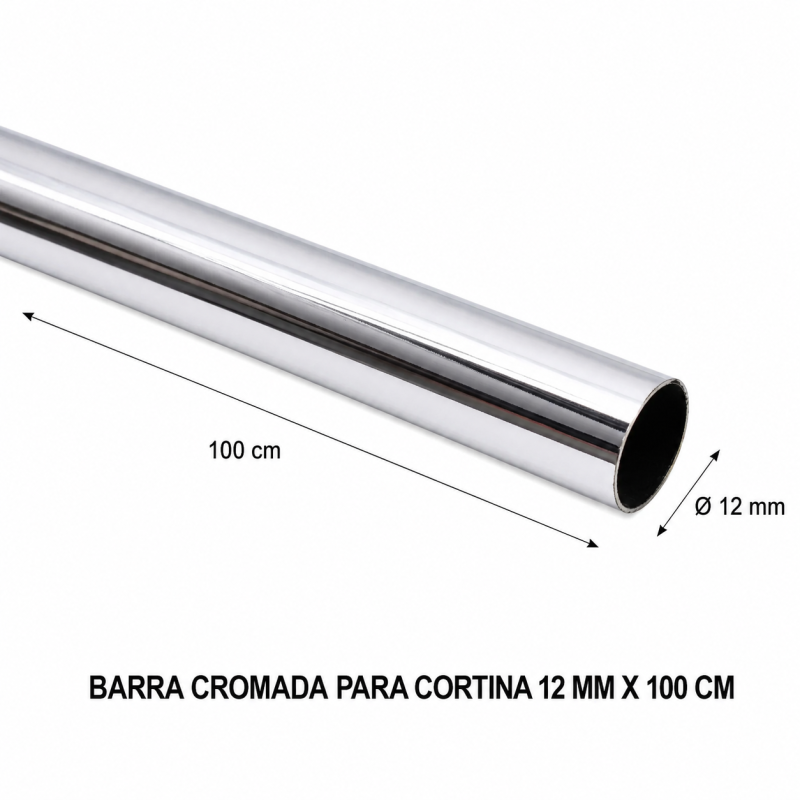 Barra Cromada Para Cortina 12 Mm X 100 Mt - Socodima.cl