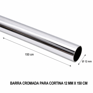 Barra Cromada Para Cortina 12 Mm X 150 Mt - Socodima.cl