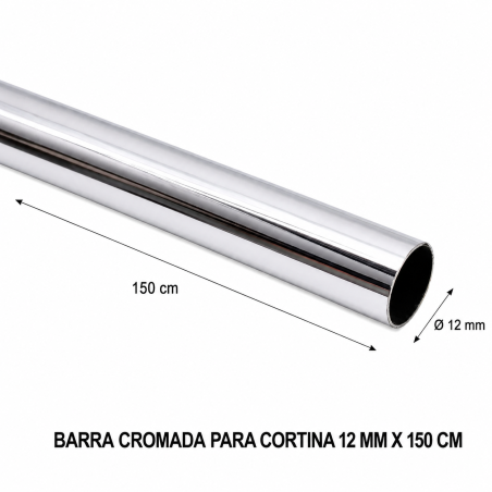 Barra Cromada Para Cortina 12 Mm X 150 Mt - Socodima.cl