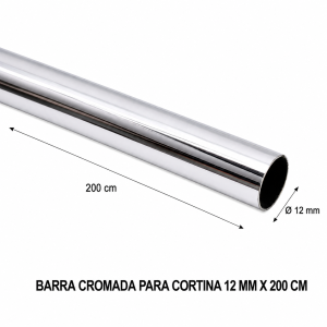 Barra Cromada Para Cortina 12 Mm X 200 Mt - Socodima.cl