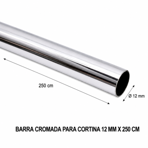 Barra Cromada Para Cortina 12 Mm X 250 Mt - Socodima.cl