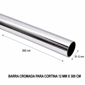 Barra Cromada Para Cortina 12 Mm X 300 Mt - Socodima.cl