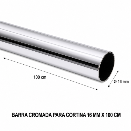 Barra Cromada Para Cortina 16 Mm X 100 Mt - Socodima.cl