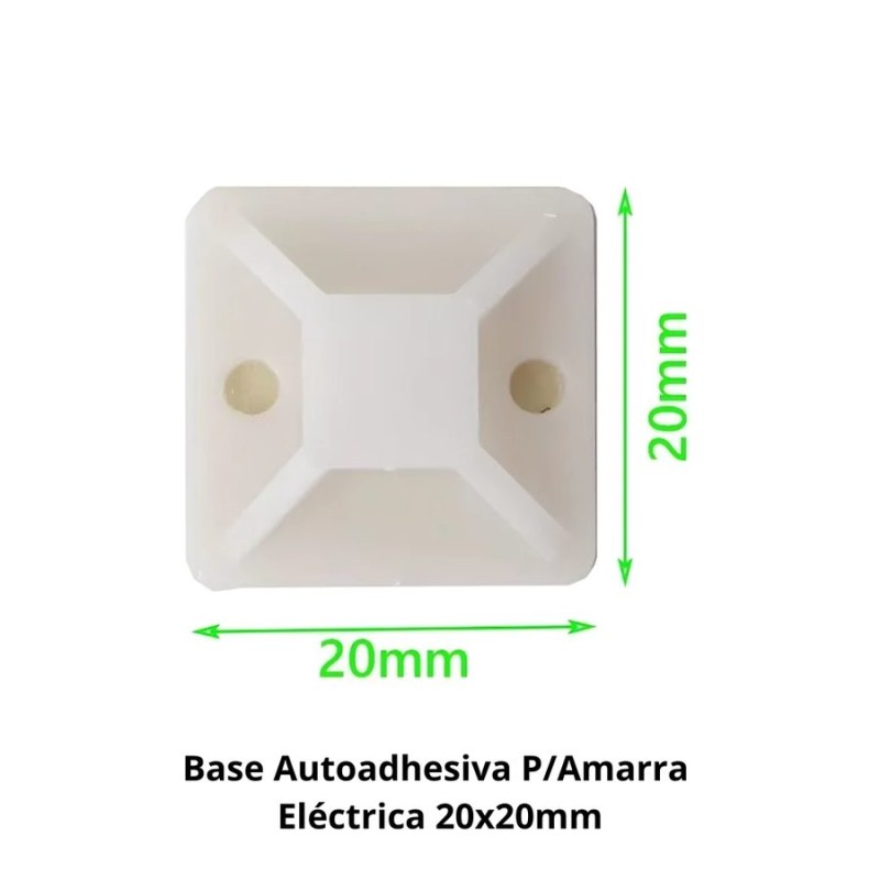 BASE AUTOADHESIVA P/AMARRA ELECTRICA 20X20MM