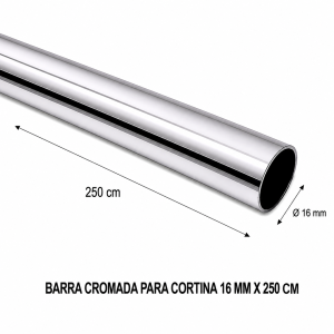 Barra Cromada Para Cortina 16 Mm X 250 Mt - Socodima.cl