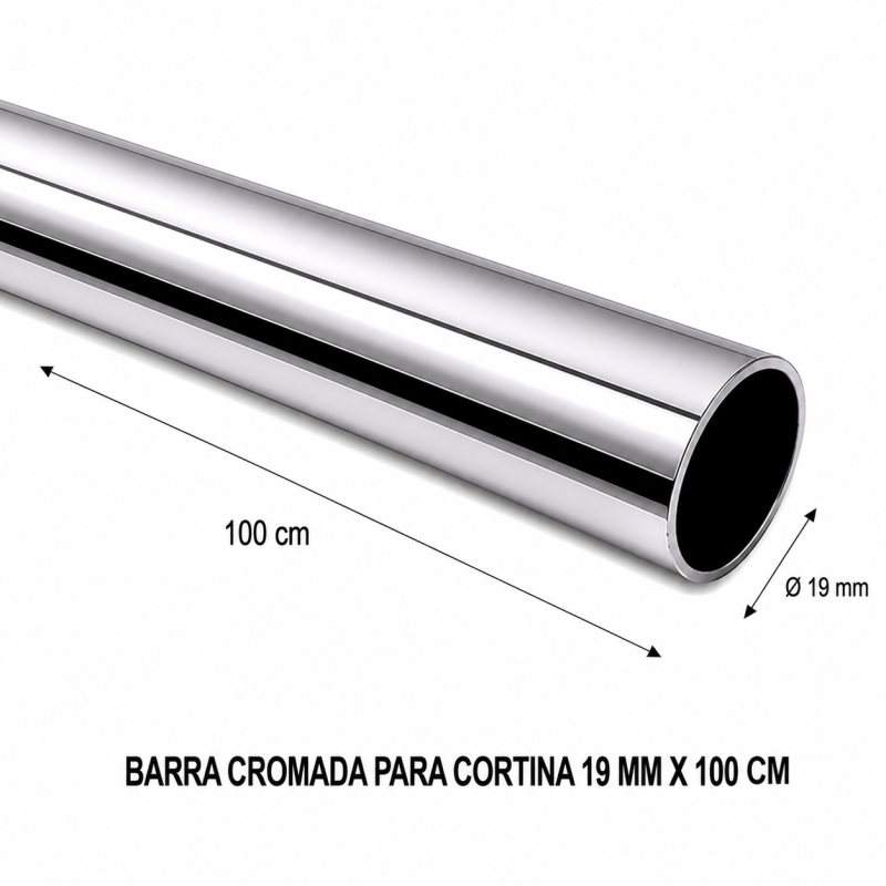 Barra Cromada Para Cortina 19 Mm X 100 Mt - Socodima.cl