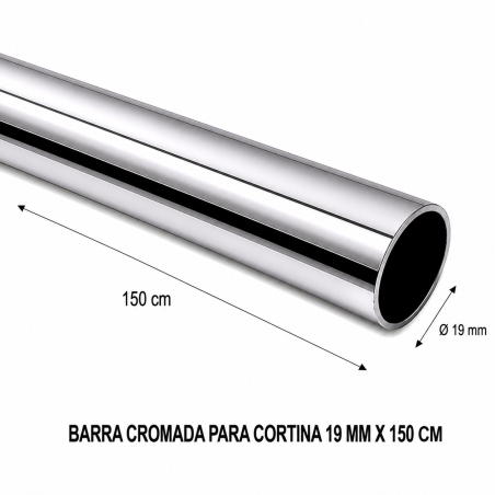 Barra Cromada Para Cortina 19 Mm X 150 Mt - Socodima.cl
