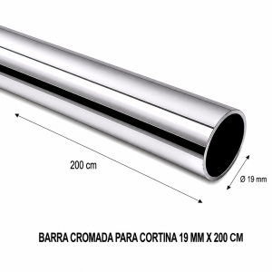 Barra Cromada Para Cortina 19 Mm X 200 Mt - Socodima.cl