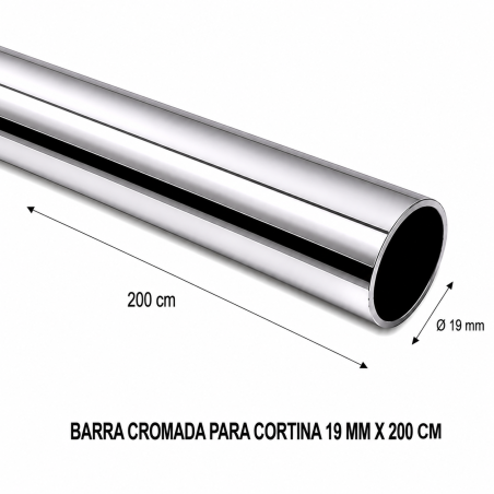 Barra Cromada Para Cortina 19 Mm X 200 Mt - Socodima.cl