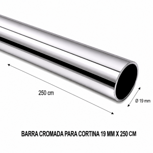 Barra Cromada Para Cortina 19 Mm X 250 Mt - Socodima.cl