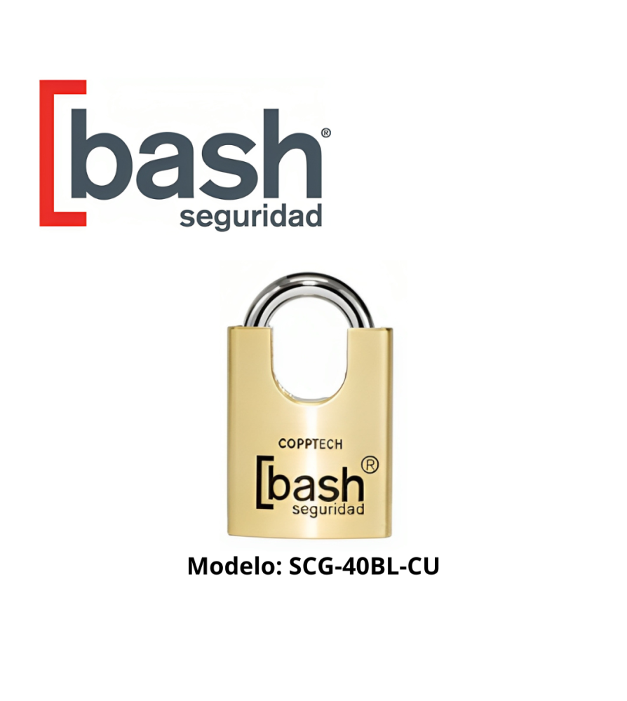 Candado Bash Bronce Gancho Proteji 40 Mm