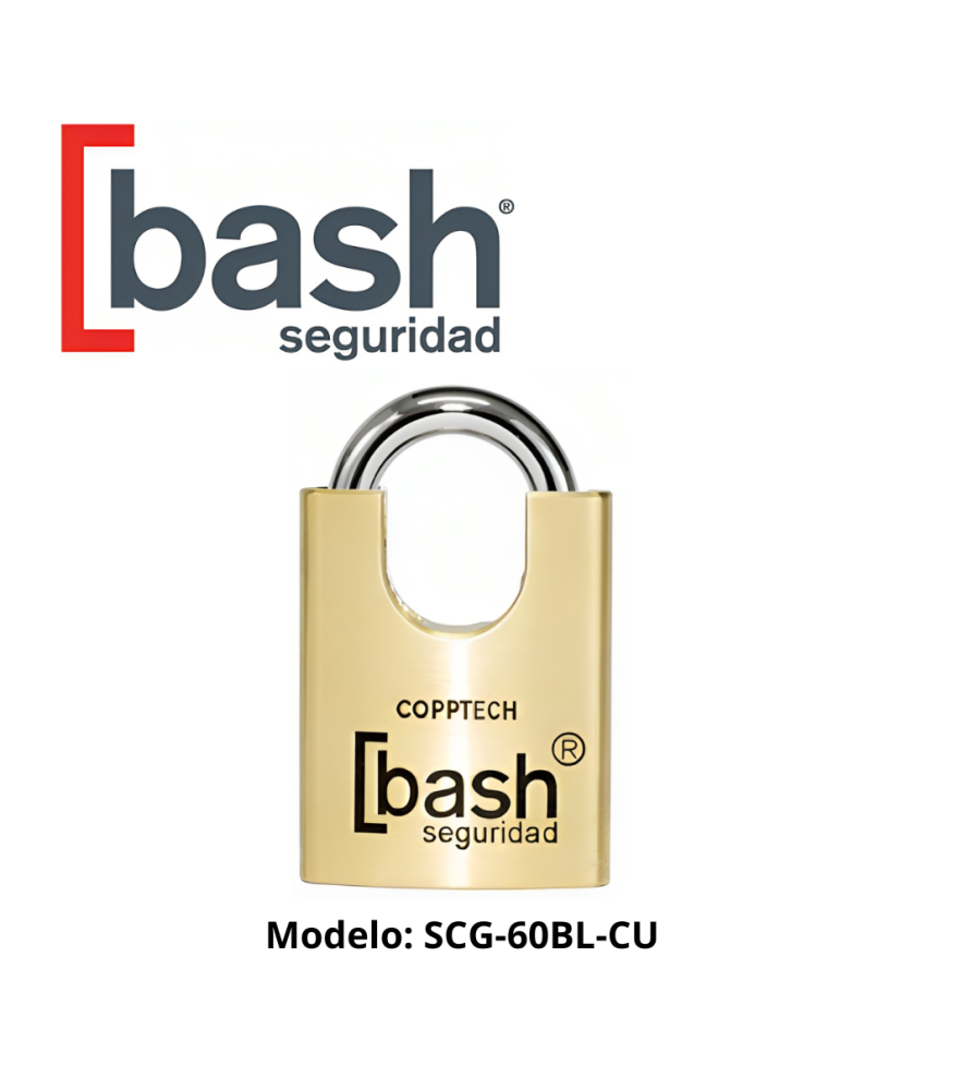 Candado Bash Bronce Gancho Proteji 60 Mm
