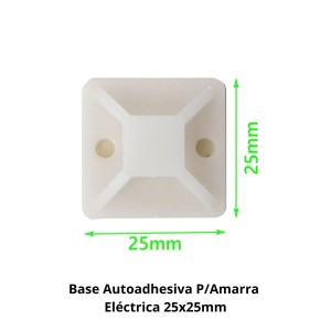 BASE AUTOADHESIVA P/AMARRA ELECTRICA 25X25MM