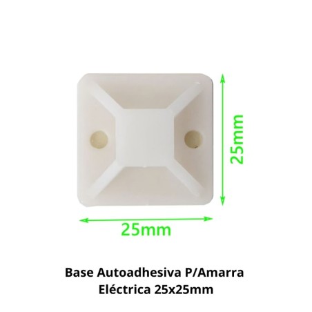 BASE AUTOADHESIVA P/AMARRA ELECTRICA 25X25MM
