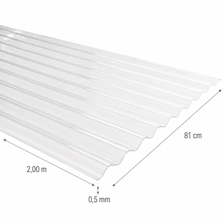 Policarbonato Onda Zinc Std Transparen 0,81 X 2 - Socodima.cl