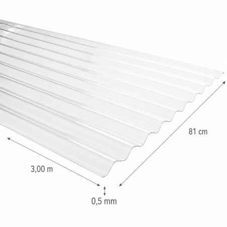 POLICARBONATO ONDA ZINC STD TRANSPAREN 0,81 X 3,00 - Socodima.cl