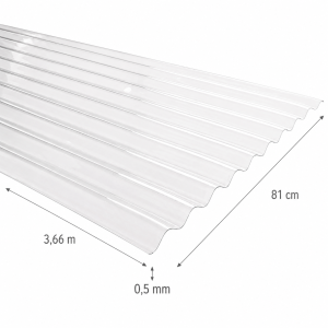 Policarbonato Onda Zinc Std Transparen 0,81 X 3 - Socodima.cl