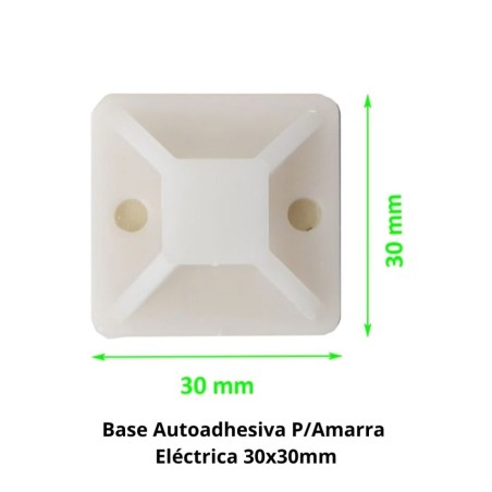 BASE AUTOADHESIVA P/AMARRA ELECTRICA 30X30MM