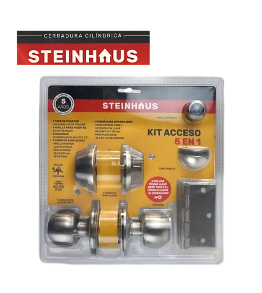 Cerradura Steinhaus Kit Acceso 5 En 1-6 Llaves Igu