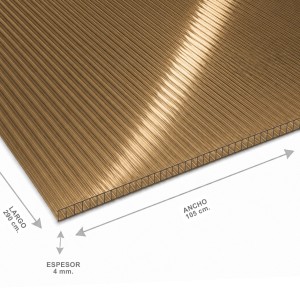 Policarbonato Alveolar 105 X 290 X 04 Mm Bronce - Socodima.cl