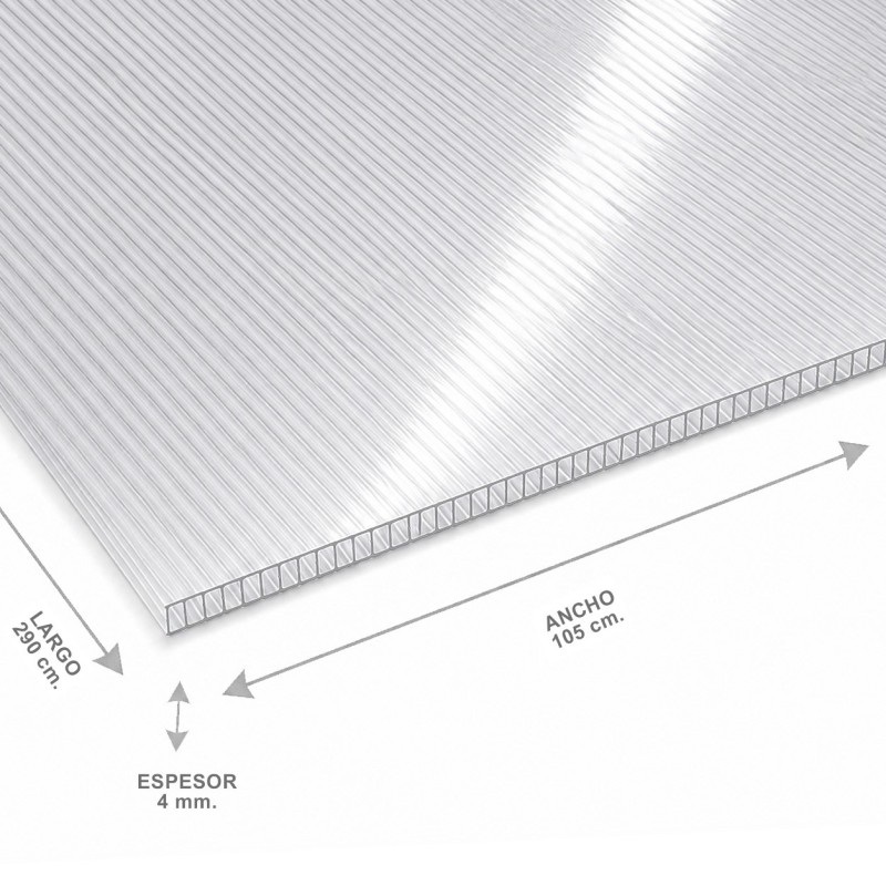 Policarbonato Alveolar 105 X 290 X 04 Mm Transpare - Socodima.cl