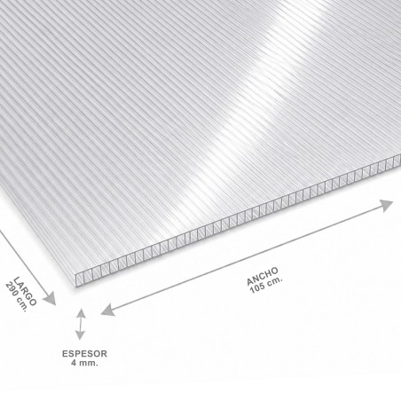 Policarbonato Alveolar 105 X 290 X 04 Mm Transpare - Socodima.cl