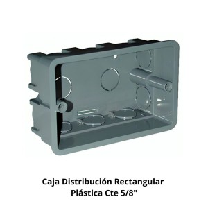 CAJA DISTRIBUCION RECTANGULAR PLASTICA CTE 5/8"