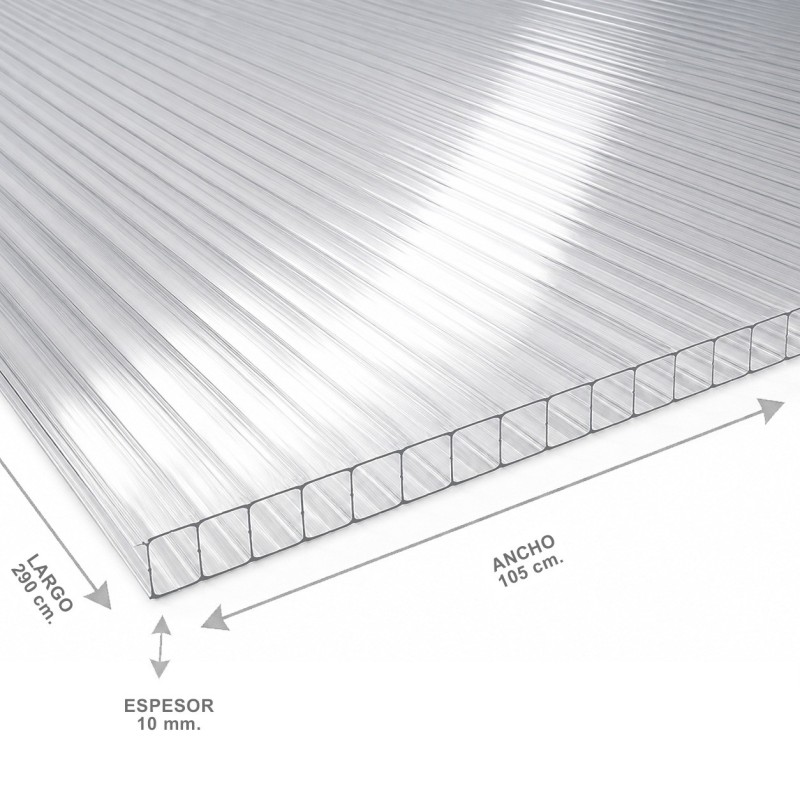 Policarbonato Alveolar 105 X 290 X 10 Mm Transpare - Socodima.cl