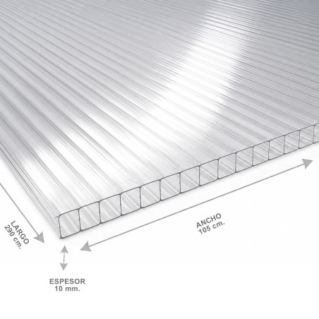 Policarbonato Alveolar 105 X 290 X 10 Mm Transpare - Socodima.cl