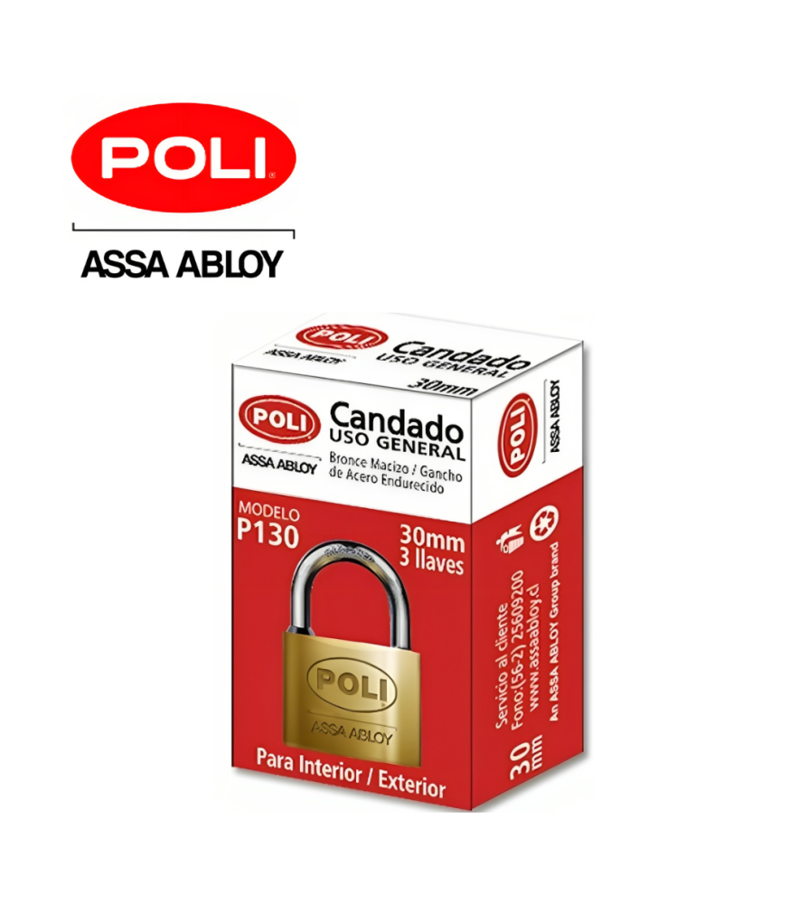 Candado Poli P130 Bronce 30 Mm 137210 Eco Caja