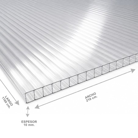Policarbonato Alveolar 210 X 1160 X 10 Mm Tranpare - Socodima.cl