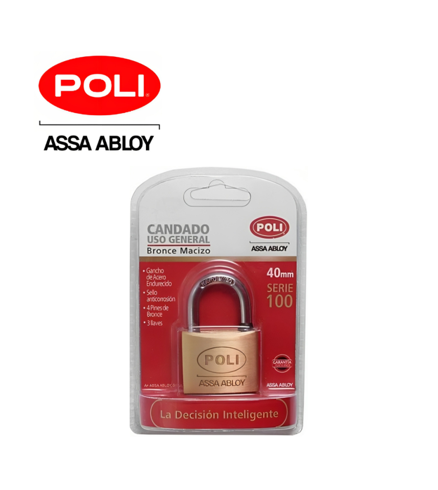 Candado Poli P140 Bronce 40 Mm 137221 Eco Blister