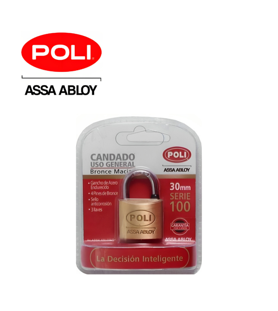 Candado Poli Tradicional 30 Mm Blister 157201
