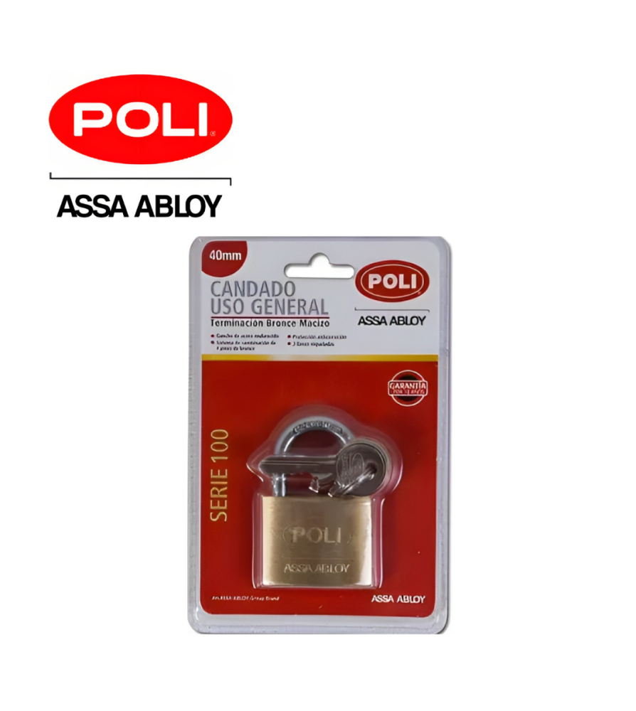 Candado Poli Tradicional 40 Mm Blister 157211