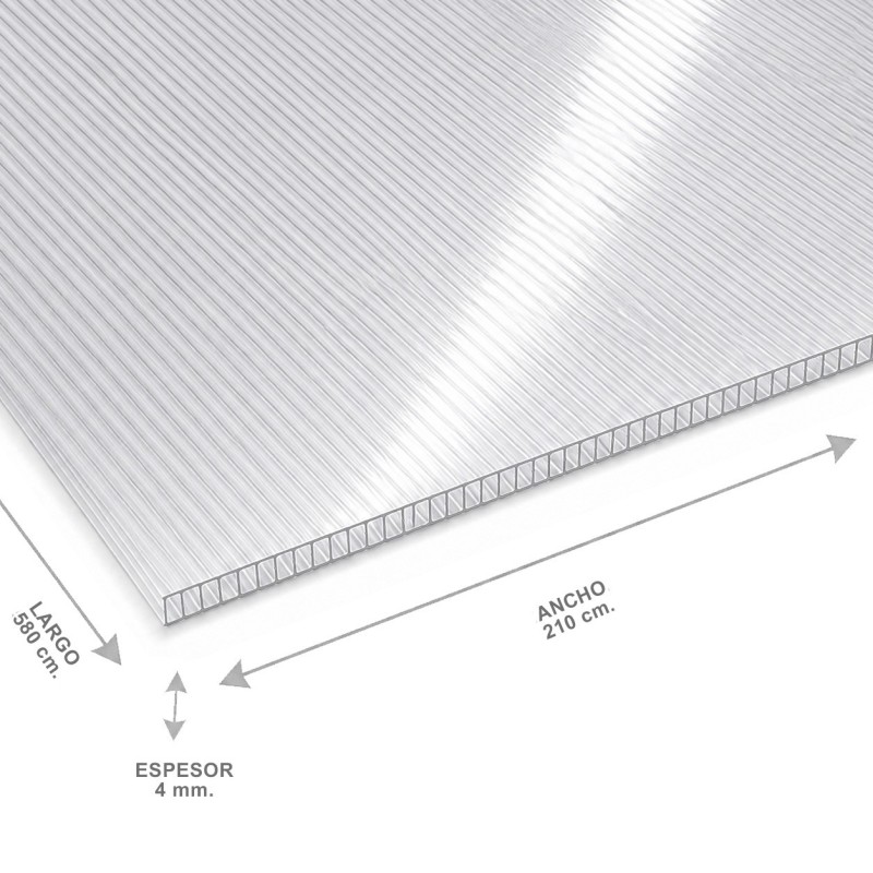 Policarbonato Alveolar 210 X 580 X 04 Mm Transpare - Socodima.cl