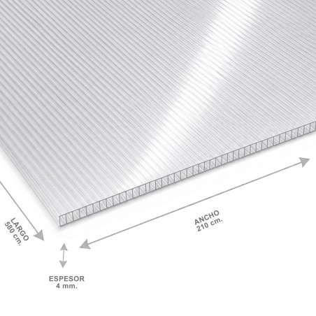 Policarbonato Alveolar 210 X 580 X 04 Mm Transpare - Socodima.cl