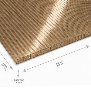 Policarbonato Alveolar 210 X 580 X 06 Mm Bronce - Socodima.cl